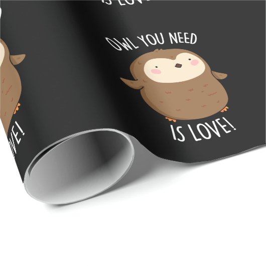 必要なフクロウは愛おもしろい茶色のフクロウプンダークBG ラッピングペーパー (ロールコーナー)