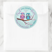 必要なフクロウは愛の漫画のバレンタインデー ラウンドシール (バッグ)