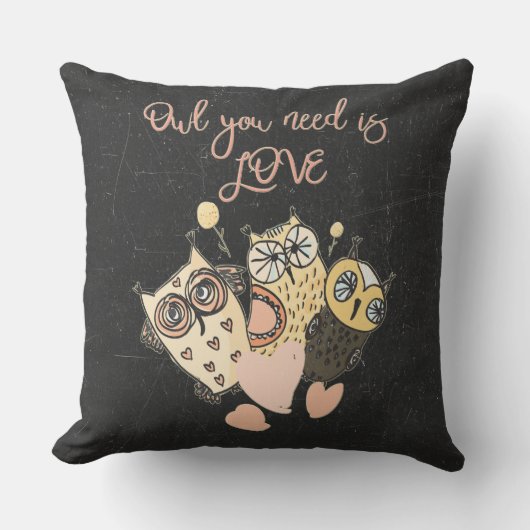 必要なフクロウは愛 クッション (正面)