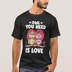 必要なフクロウ愛かわいいフクロウパンカップルvale tシャツ