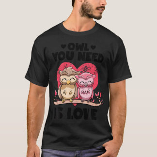 必要なフクロウ愛かわいいフクロウパンカップルvale tシャツ