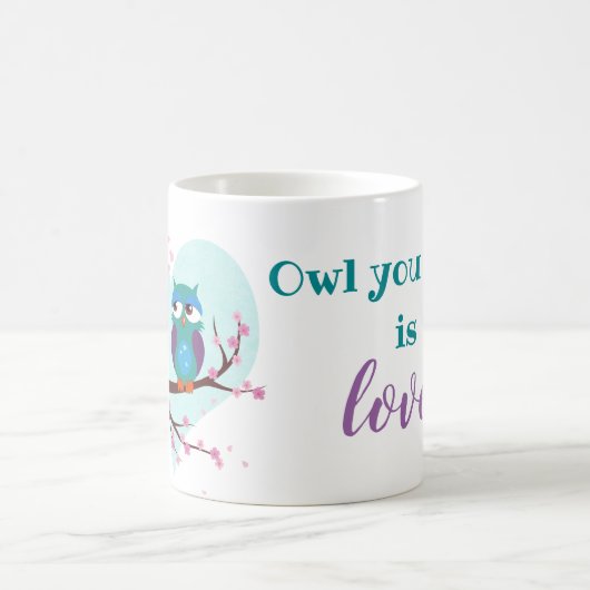 必要なフクロウ愛かわいい漫画パン引用文 コーヒーマグカップ (中央)
