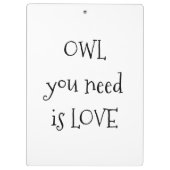 必要なフクロウ クリップボード (裏面)