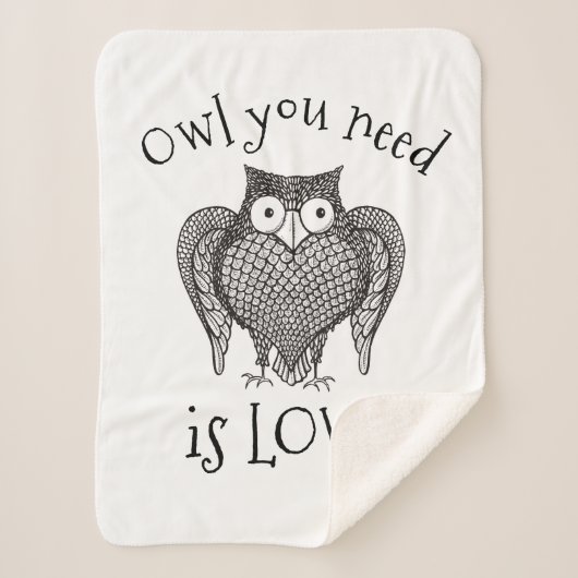 必要なフクロウ シェルパブランケット (正面)