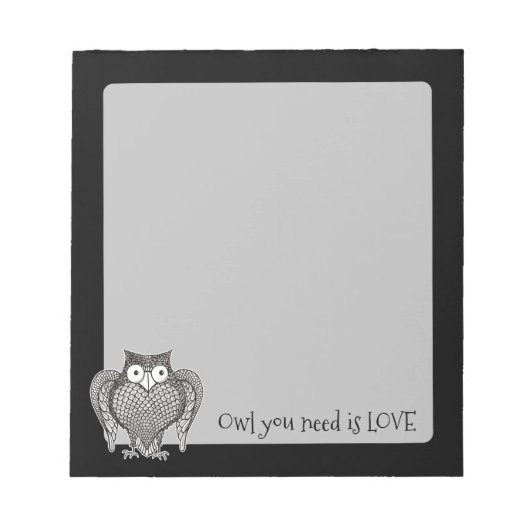 必要なフクロウ ノートパッド (正面)