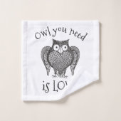 必要なフクロウ バスタオルセット (ウォッシュタオル)