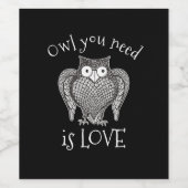 必要なフクロウ ワインラベル (シングルラベル)