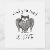 必要なフクロウ ワインラベル (シングルラベル)