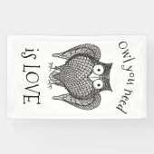 必要なフクロウ 横断幕 (横)