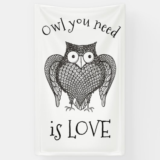 必要なフクロウ 横断幕 (縦)