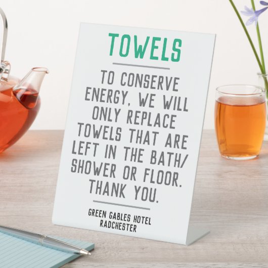 必要な場合にのみ汚れたタオルを交換エコ 台座サイン (インサイチュ)