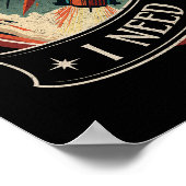 必要な宇宙 |レトロ宇宙ロケットイラストレーション ポスター (角)