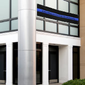 必要な巨大な薄い青いライン 横断幕 (ビルの外側)