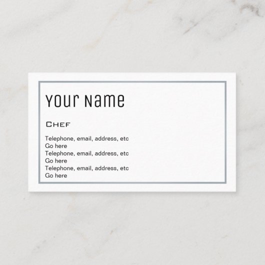 "必要な"シェフの名刺 名刺 (裏面)