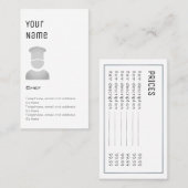 "必要な"シェフの正札 名刺 (正面/裏面)