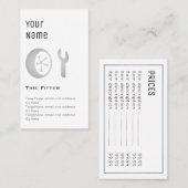 "必要な"タイヤのフィッターの正札 名刺 (正面/裏面)