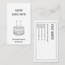 "必要な"ハンドメイドのケーキの名刺