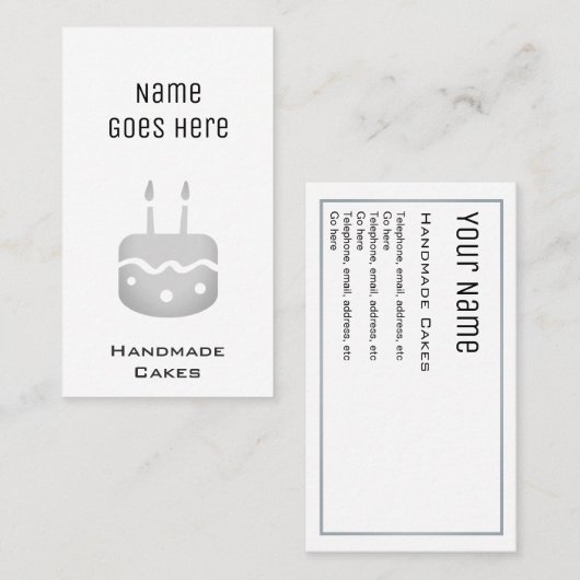 "必要な"ハンドメイドのケーキの名刺 名刺 (正面/裏面)