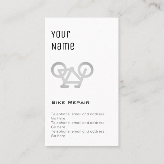 "必要な"バイク修理正札 名刺 (正面)