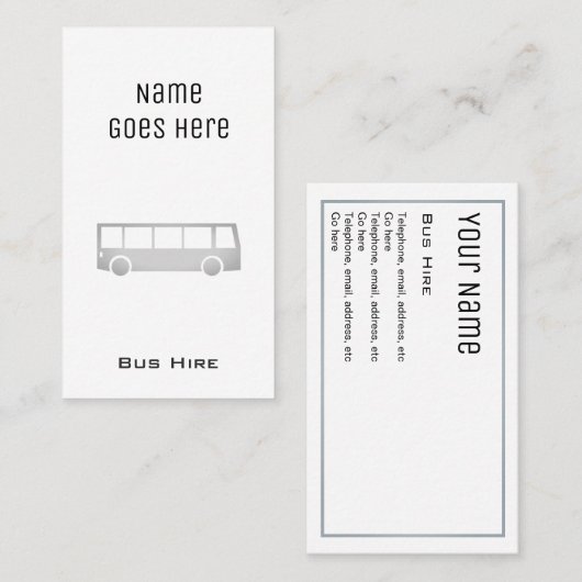"必要な"バス賃借りの名刺 名刺 (正面/裏面)