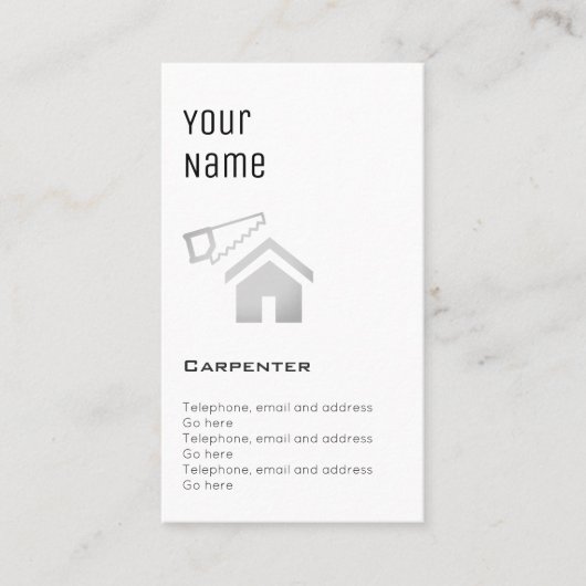 "必要な"大工の正札 名刺 (正面)