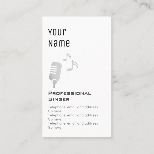 "必要な"専門の歌手の正札 名刺 (正面)