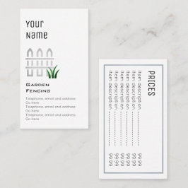 "必要な"庭のフェンシングの正札 名刺