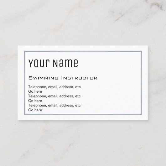 "必要な"水泳のインストラクターの名刺 名刺 (裏面)