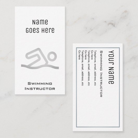 "必要な"水泳のインストラクターの名刺 名刺 (正面/裏面)