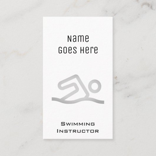 "必要な"水泳のインストラクターの名刺 名刺 (正面)