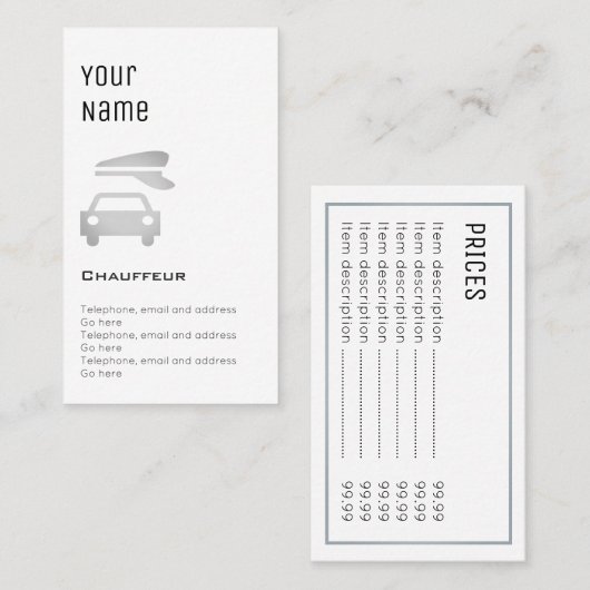 "必要な"運転者の正札 名刺 (正面/裏面)