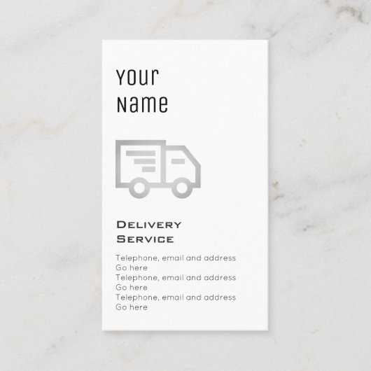 "必要な"配達正札 名刺 (正面)