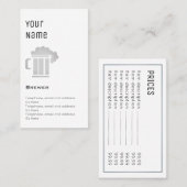 "必要な"醸造業者の正札 名刺 (正面/裏面)