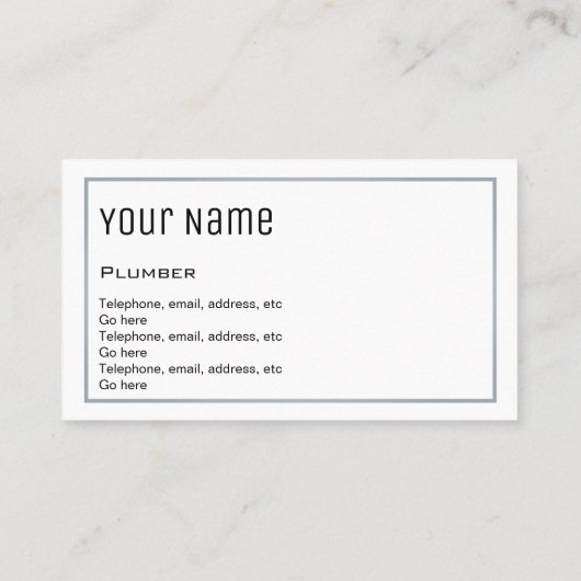 "必要な"鉛管工の名刺 名刺 (裏面)