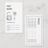 "必要な"錠前屋の正札 名刺 (正面/裏面)