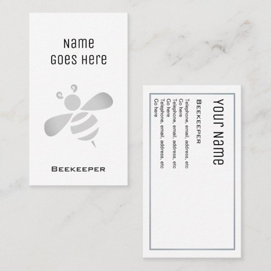 "必要な"養蜂家の名刺 名刺 (正面/裏面)