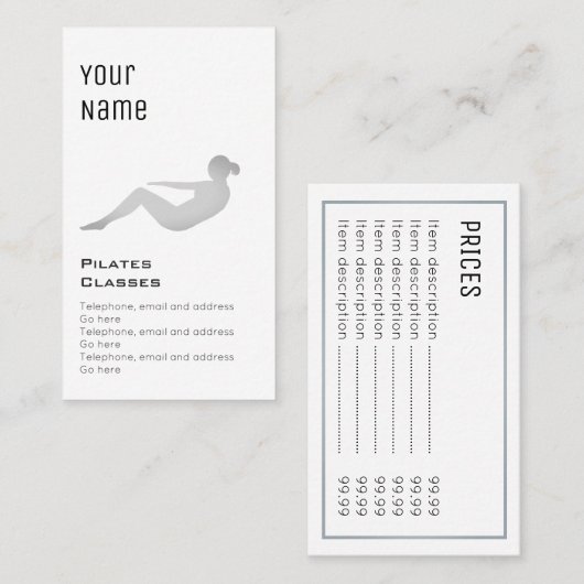 "必要な" Pilatesの正札 名刺 (正面/裏面)