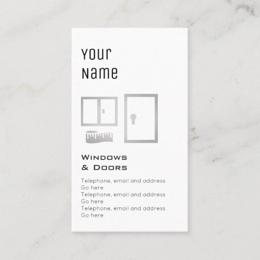 "必要な" Windowsおよびドアの正札 名刺 (正面)