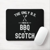 必要なBはBBQとスコッチだけ Funny Grill マウスパッド (マウス)