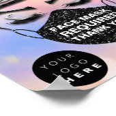 必要なCovidホログラフィックロゴを覆う顔マスク ポスター (角)