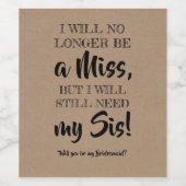 必要なSis – ブライアッおもしろいズメイドの提案 ワインラベル (シングルラベル)