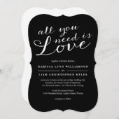 必要エレガントなのはラブブラック結婚ズ 招待状 (正面/裏面)