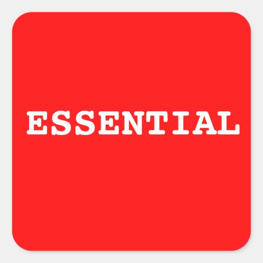 必要不可欠と書かれた赤いシール スクエアシール (正面)