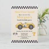 必要四速イエローレースカーキッズ第4パーティー 招待状 (スタンド正面)