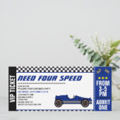 必要四速カーレースチケット第4誕生日 招待状 (スタンド正面)