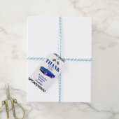 必要四速スポーツカーブルー第4誕生日 ギフトタグ (より糸付き)