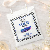 必要四速スポーツカーブルー第4誕生日 フェイバーバッグ (クリップ留めされた状態)