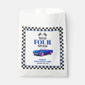 必要四速スポーツカーブルー第4誕生日 フェイバーバッグ (正面)