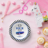 必要四速スポーツカーブルー第4誕生日 ペーパーボウル (パーティー)