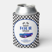 必要四速スポーツカーブルー第4誕生日 缶クーラー (缶正面)